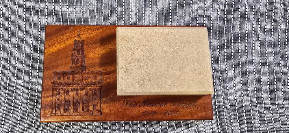 Wooden and Stone Commemorative Plaque of the Nauvoo Temple